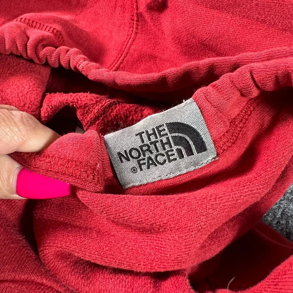 The North Face Hoodie Mens M Red Cotton Fleece Performance AJ9H AJ9H-T249/T649